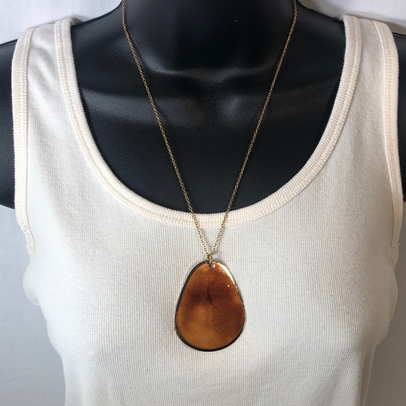 Jewelry - Vintage Double-Sided Large Pendant With Gold Chain Necklace - Women Jewelry